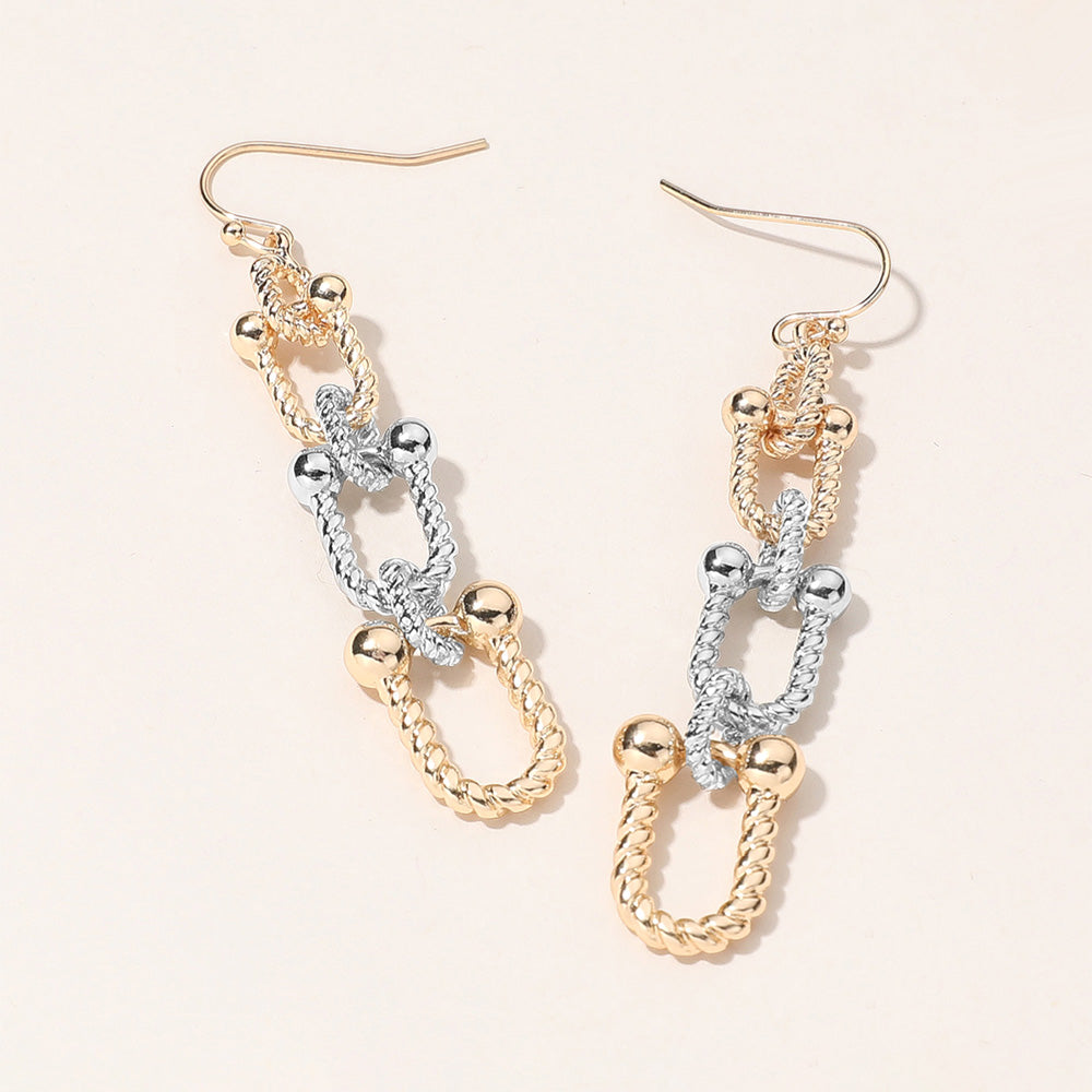 Textured Hardware Link Dropdown Earrings