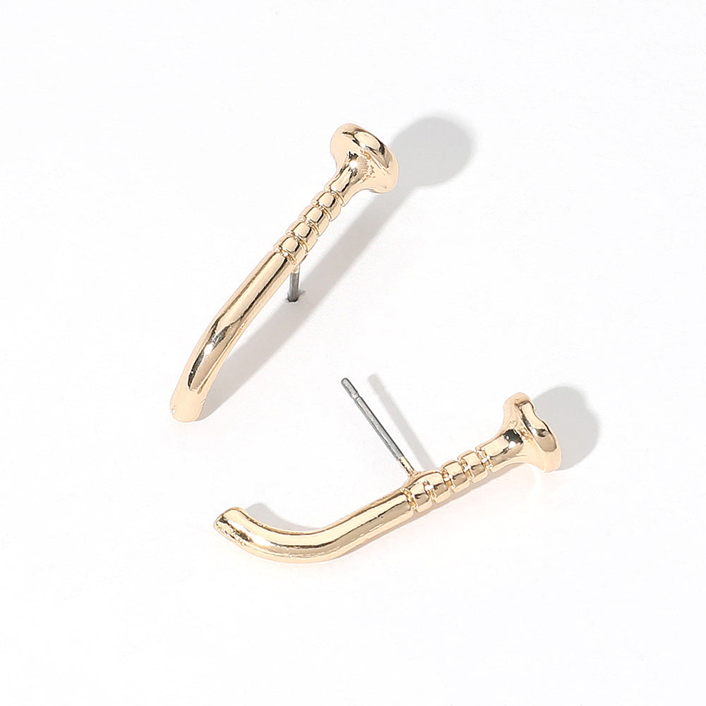 14K Gold Dipped Nail Earrings