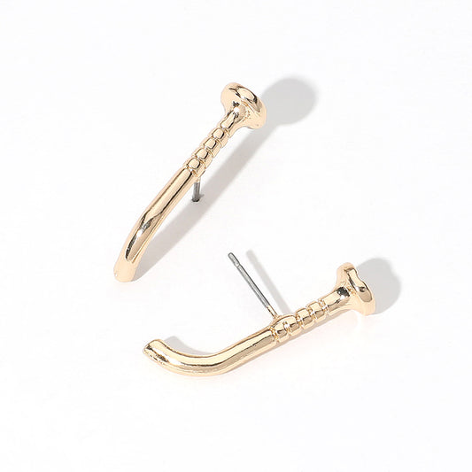 14K Gold Dipped Nail Earrings